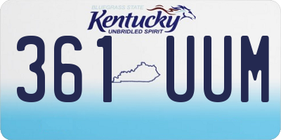 KY license plate 361UUM