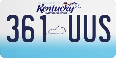 KY license plate 361UUS