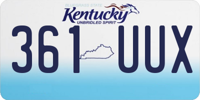 KY license plate 361UUX