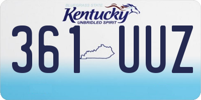 KY license plate 361UUZ