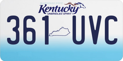 KY license plate 361UVC