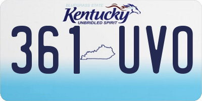 KY license plate 361UVO