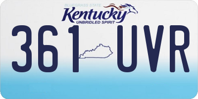 KY license plate 361UVR
