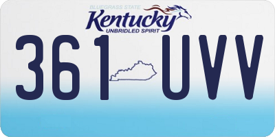 KY license plate 361UVV