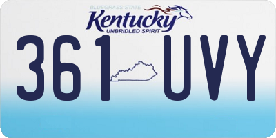 KY license plate 361UVY