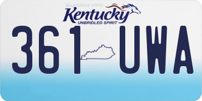 KY license plate 361UWA