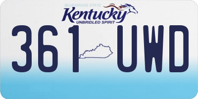 KY license plate 361UWD