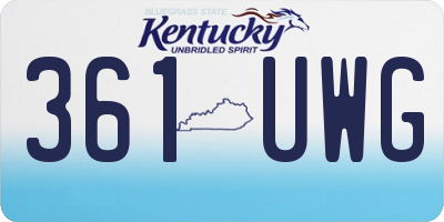 KY license plate 361UWG