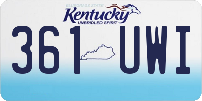 KY license plate 361UWI