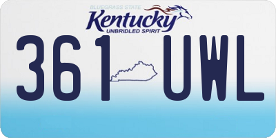 KY license plate 361UWL