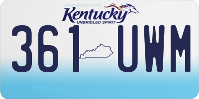 KY license plate 361UWM