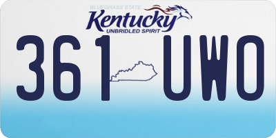 KY license plate 361UWO