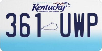 KY license plate 361UWP