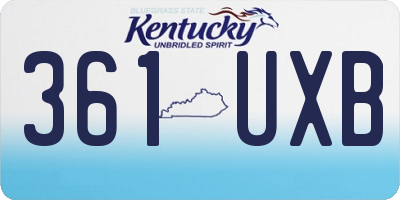 KY license plate 361UXB