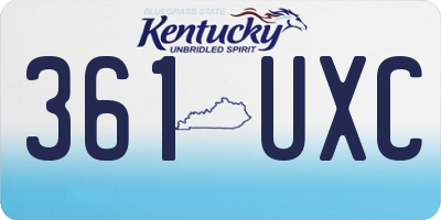 KY license plate 361UXC