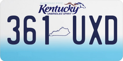 KY license plate 361UXD