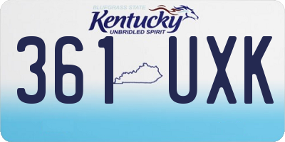 KY license plate 361UXK