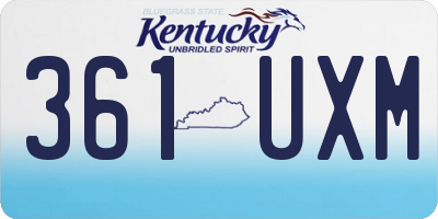 KY license plate 361UXM