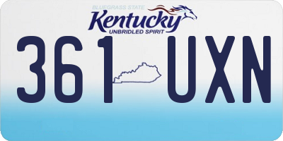 KY license plate 361UXN