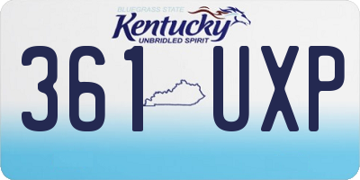 KY license plate 361UXP