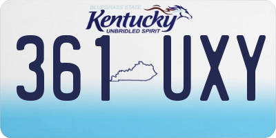 KY license plate 361UXY