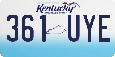 KY license plate 361UYE