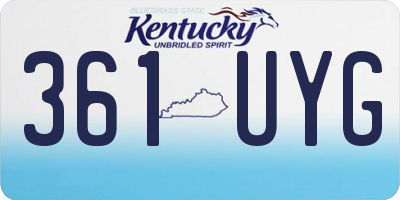 KY license plate 361UYG
