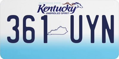 KY license plate 361UYN