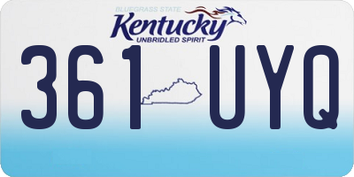 KY license plate 361UYQ