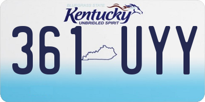 KY license plate 361UYY
