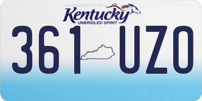 KY license plate 361UZO