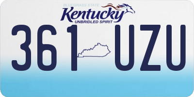 KY license plate 361UZU