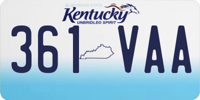 KY license plate 361VAA