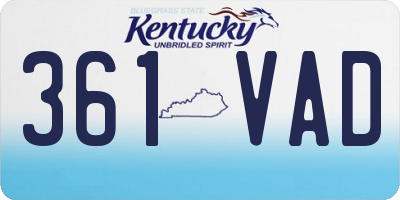 KY license plate 361VAD