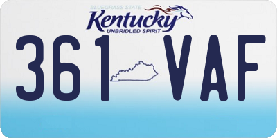 KY license plate 361VAF