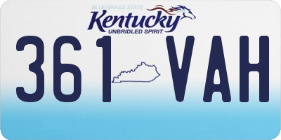 KY license plate 361VAH