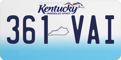 KY license plate 361VAI