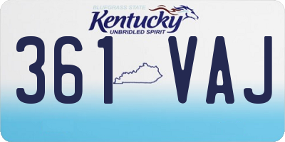 KY license plate 361VAJ