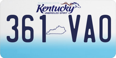 KY license plate 361VAO