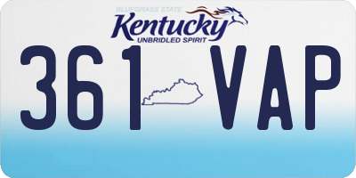 KY license plate 361VAP