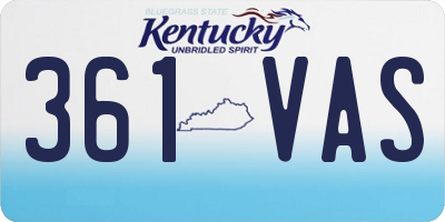 KY license plate 361VAS