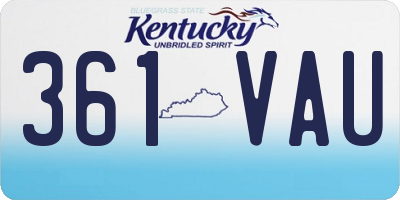 KY license plate 361VAU
