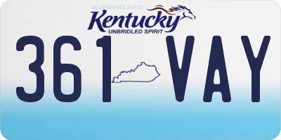 KY license plate 361VAY