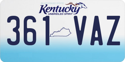 KY license plate 361VAZ
