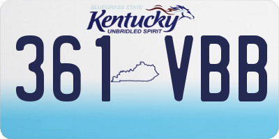 KY license plate 361VBB