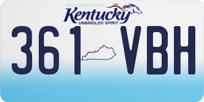 KY license plate 361VBH