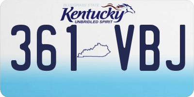KY license plate 361VBJ