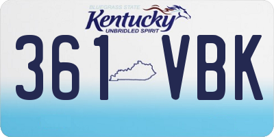 KY license plate 361VBK