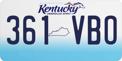 KY license plate 361VBO