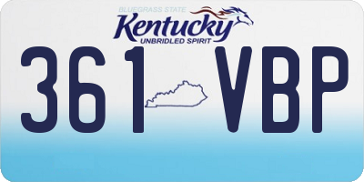 KY license plate 361VBP